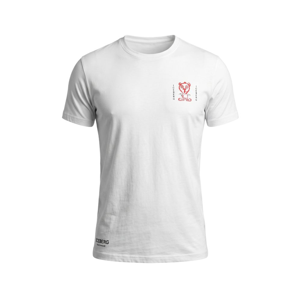 Iceberg Weißes Baumwolle Männer T-Shirt