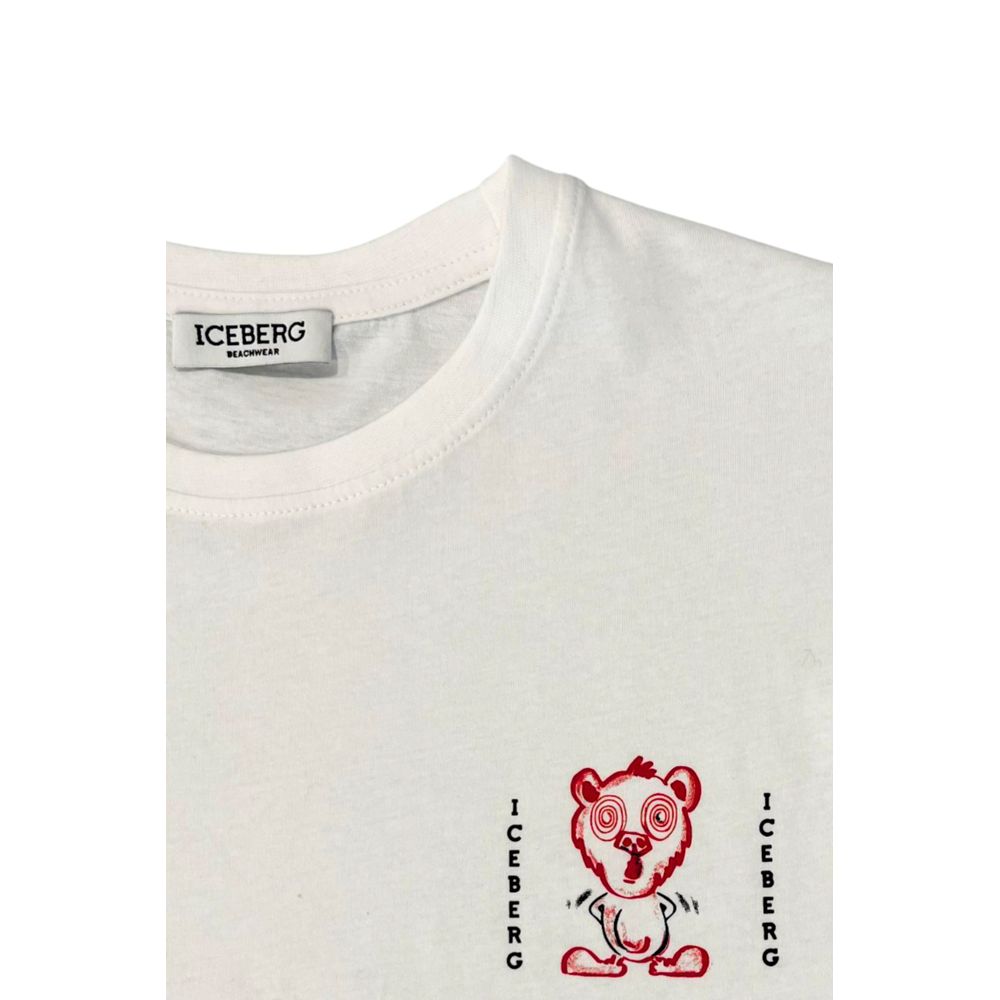 Iceberg Weißes Baumwolle Männer T-Shirt