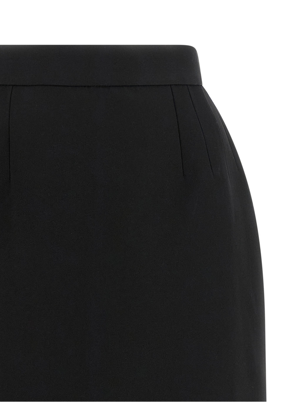 Versace Black Virgin Wool Long Skirt