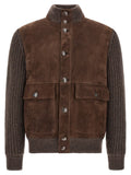 Brunello Cucinelli Brown Lamb Leather Leather Jacket