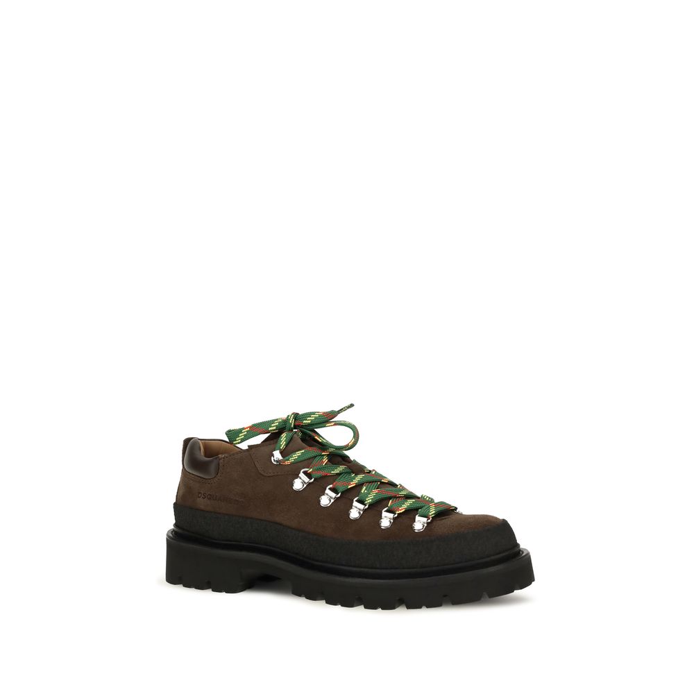 Dsquared² Brown Calf Leather Bos Taurus Lace-Up Boots