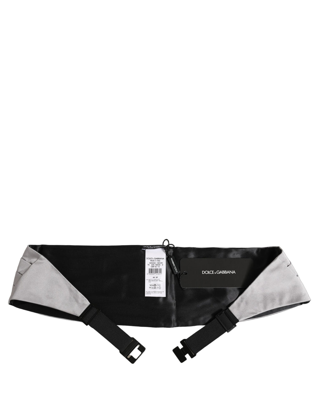 Dolce & Gabbana Gray Men 100% Silk Belt Waist Cummerbund