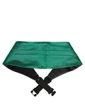 Dolce & Gabbana Green Men 100% Silk Belt Waist Cummerbund