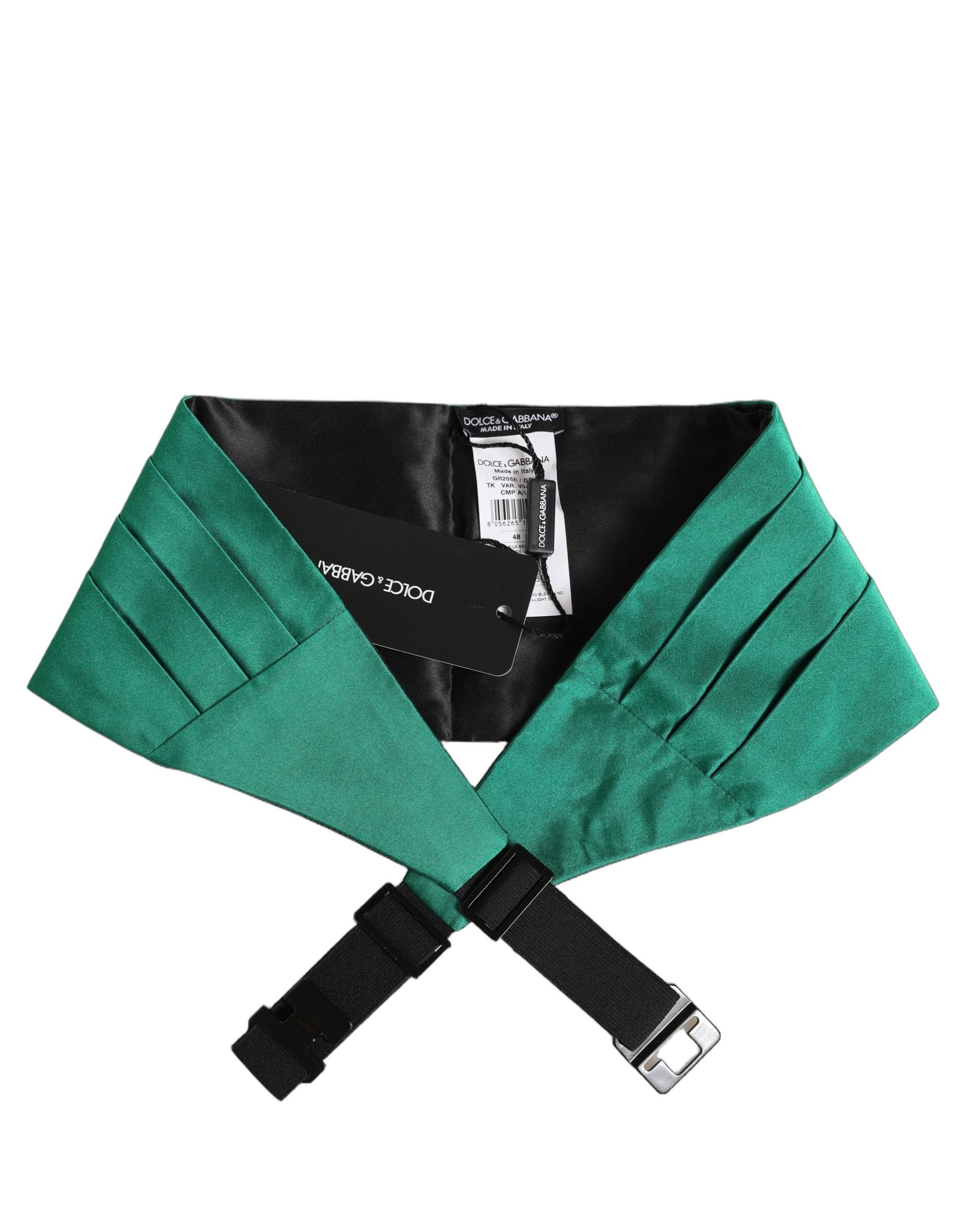 Dolce & Gabbana Green Men 100% Silk Belt Waist Cummerbund
