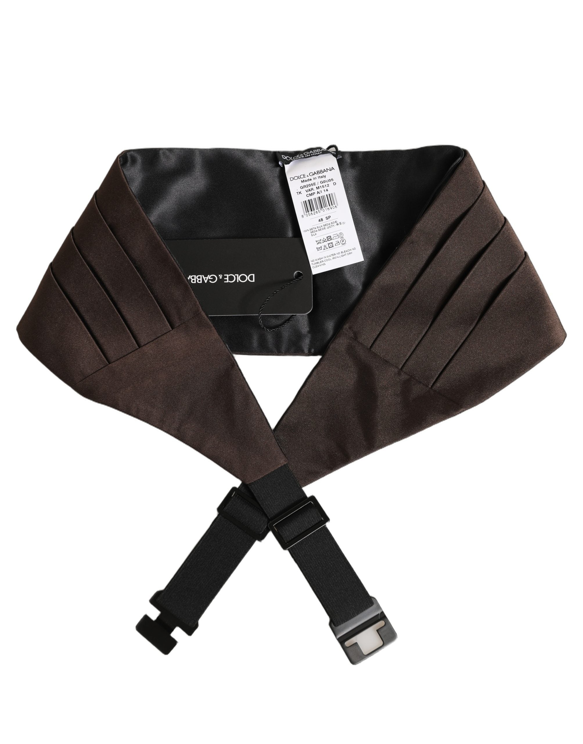 Dolce & Gabbana Dark Brown 100% Silk Belt Waist Cummerbund