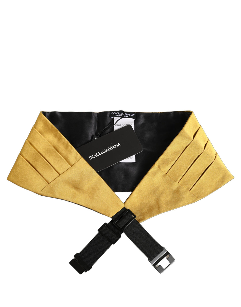 Dolce & Gabbana Gold Men 100% Silk Belt Waist Cummerbund