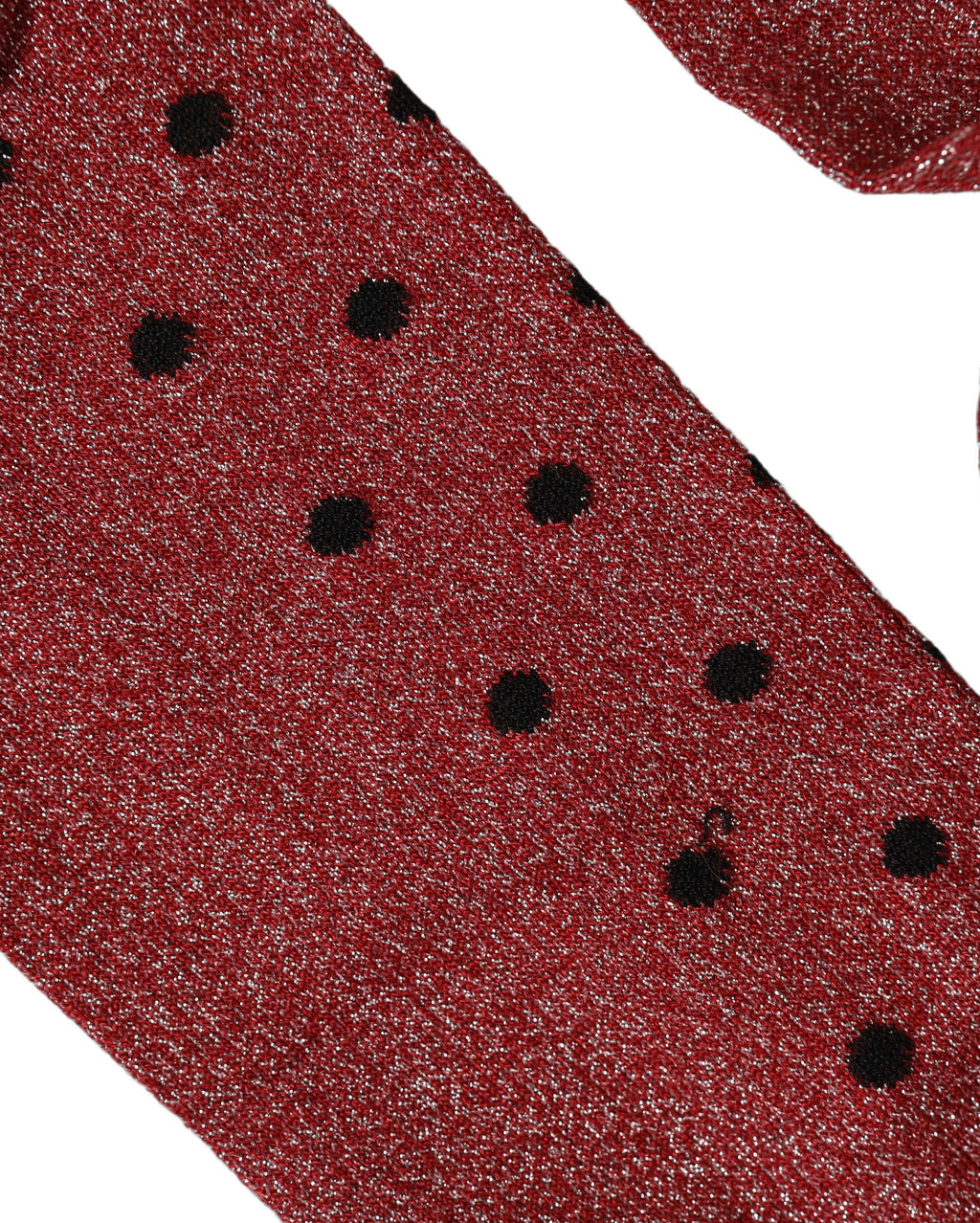 Dolce & Gabbana Maroon Polka Dot Over The Calf Accessory Socks