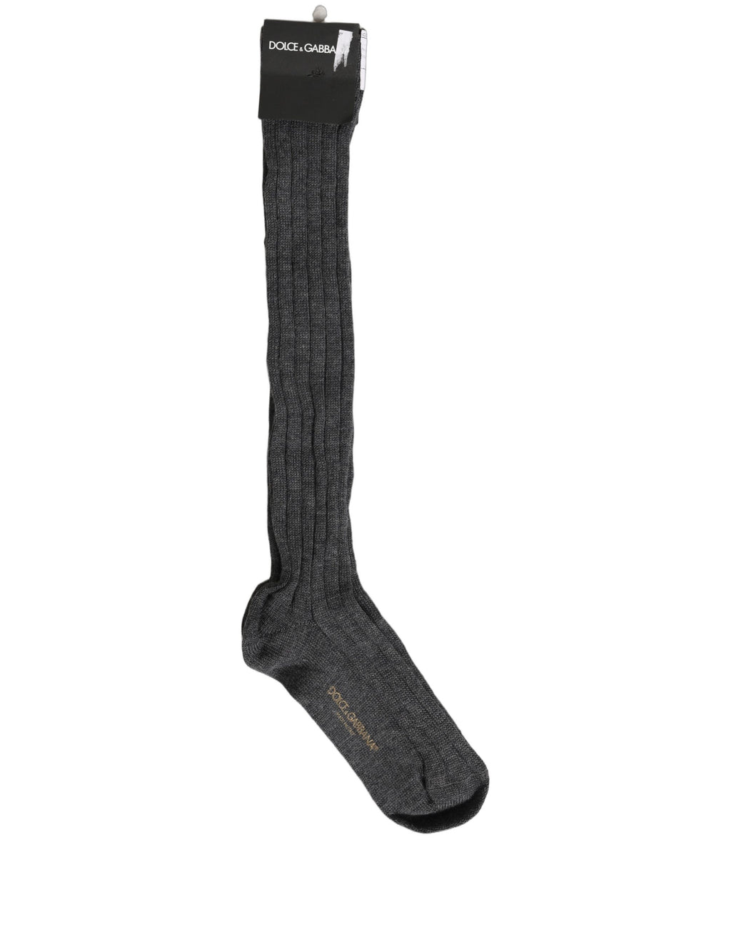 Dolce & Gabbana Gray Wool Blend Over The Calf Accessory Socks