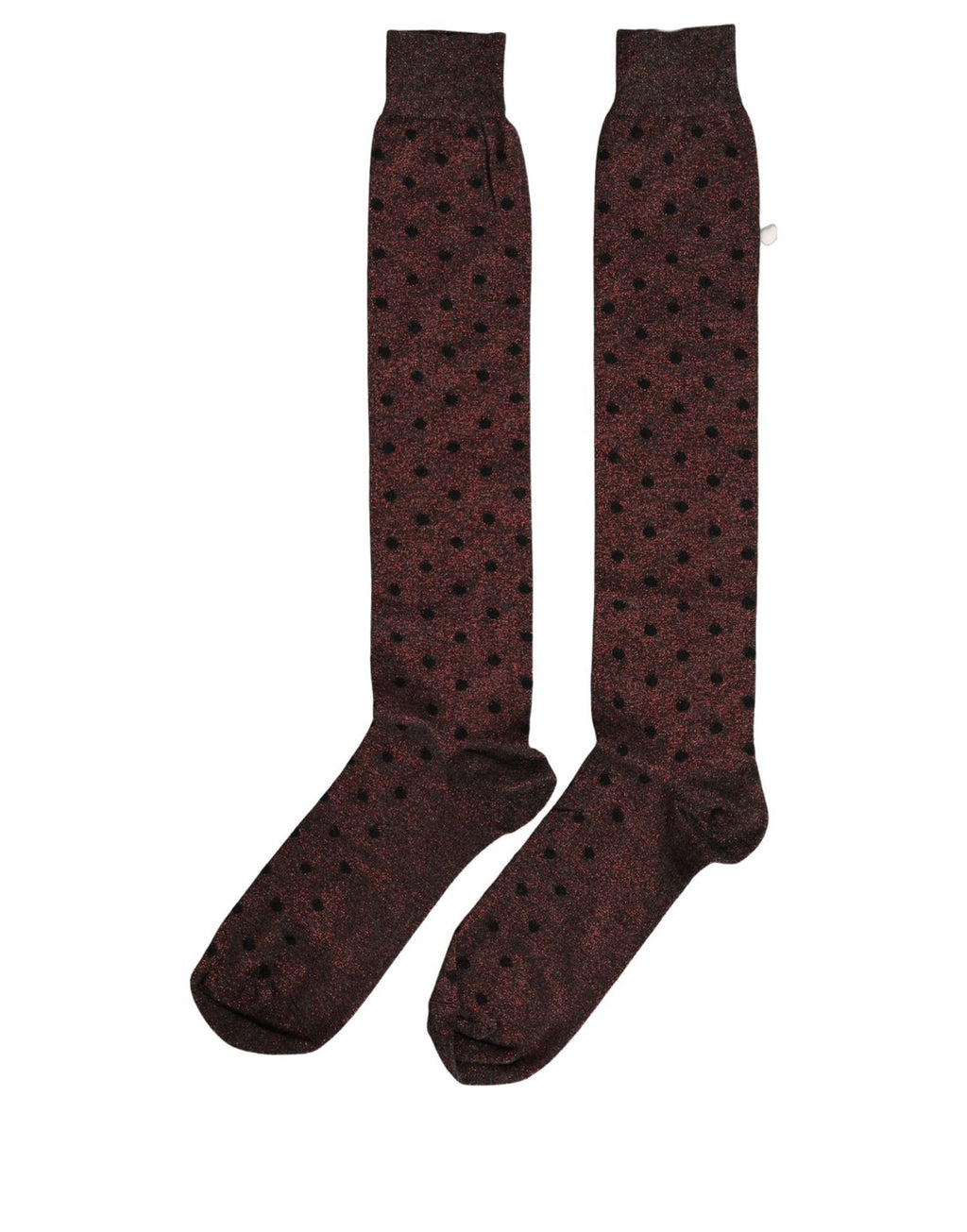 Dolce & Gabbana Brown Polka Dot Over The Calf Accessory Socks