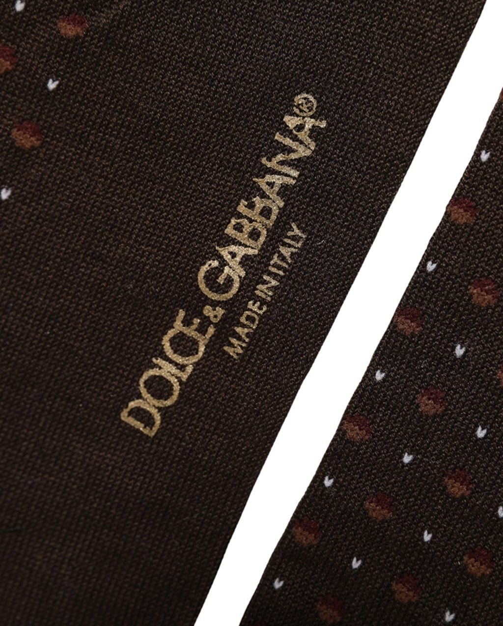 Dolce & Gabbana Burgundy Polka Dot Over The Calf Accessory Socks