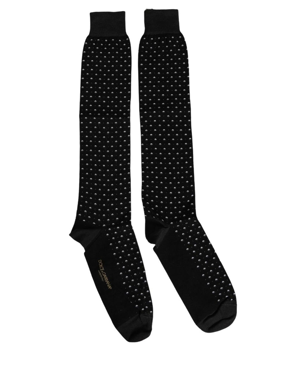 Dolce & Gabbana Black Polka Dot Over The Calf Accessory Socks