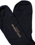 Dolce & Gabbana Men Dark Blue Viscose Over The Calf Accessory Socks