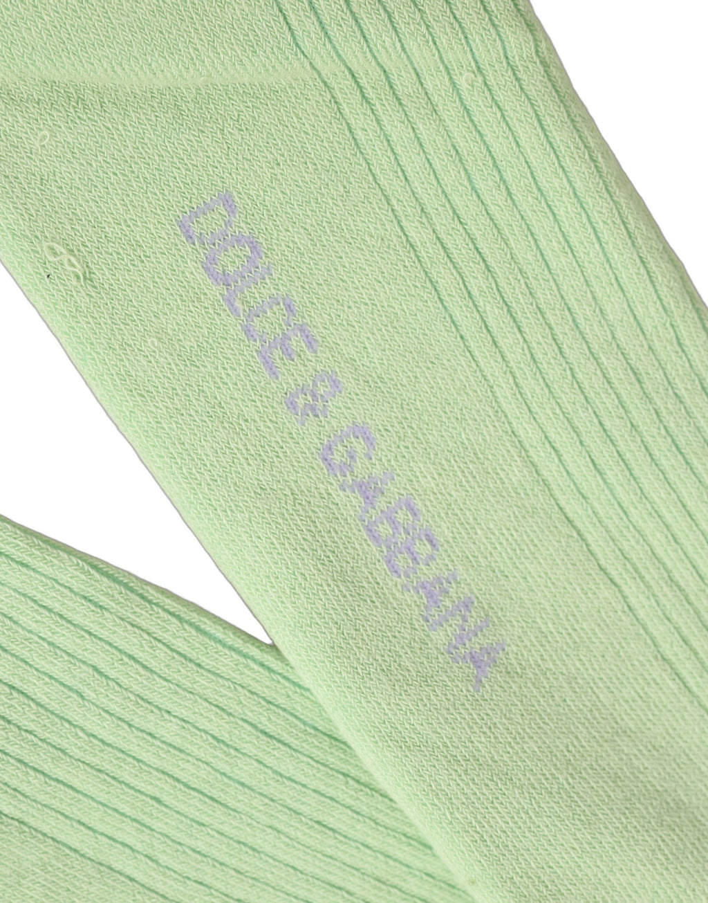 Dolce & Gabbana Men Light Green Logo Over Calf Accessory Socks
