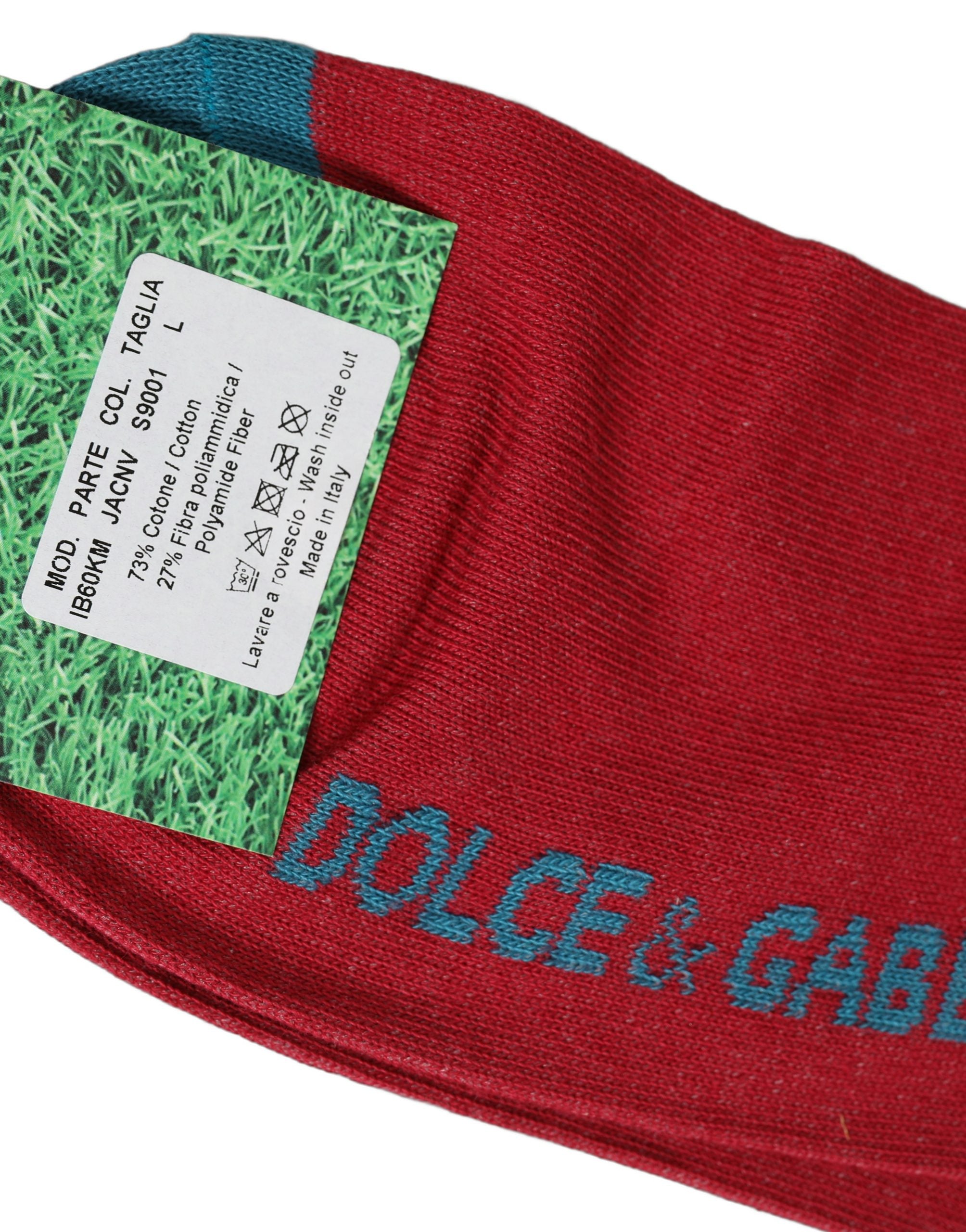 Dolce & Gabbana Men Multicolor Cotton Mid Calf Accessory Socks