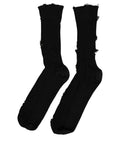 Dolce & Gabbana Black Cotton Distressed Mid Calf Accessory Socks