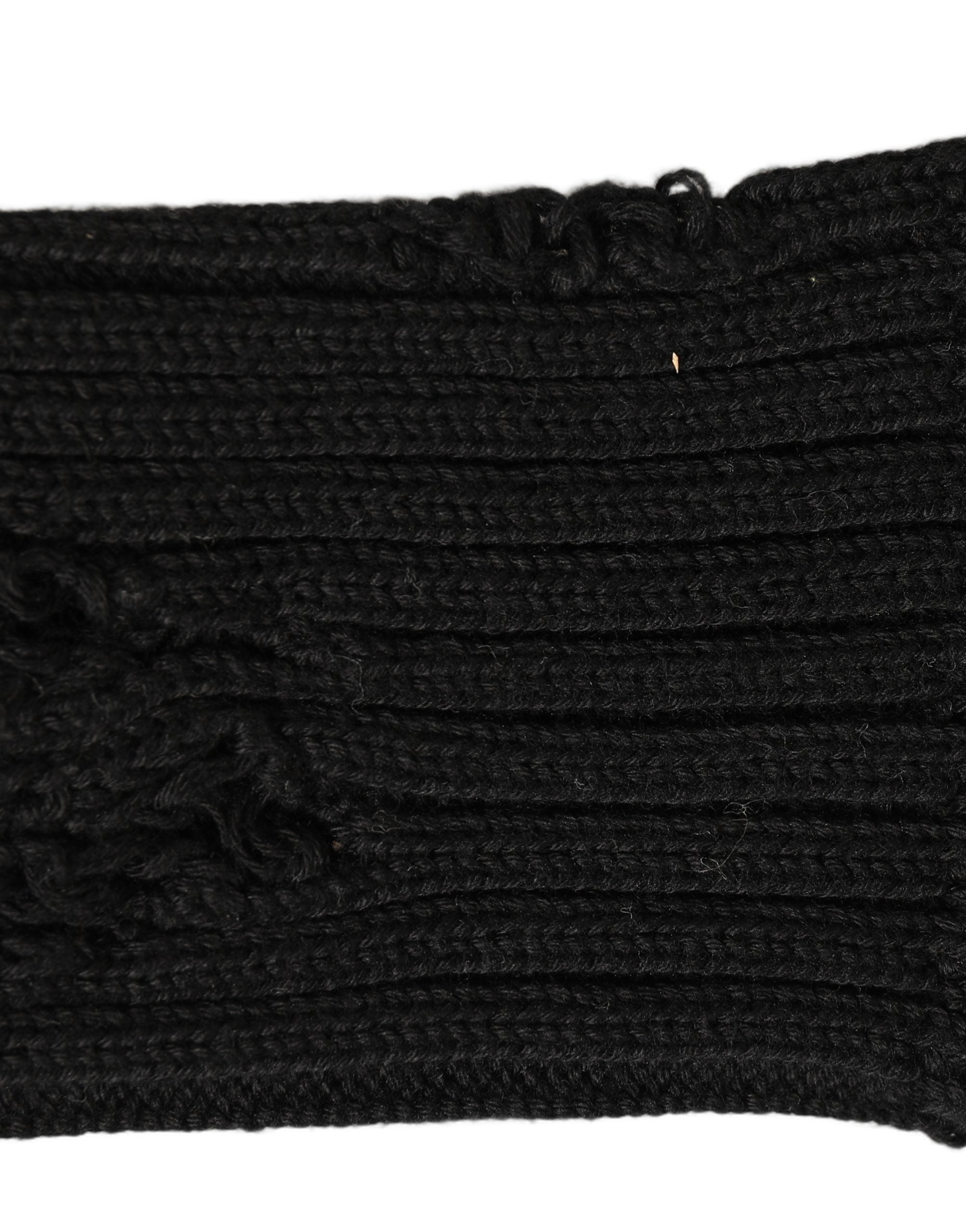 Dolce & Gabbana Black Cotton Distressed Mid Calf Accessory Socks