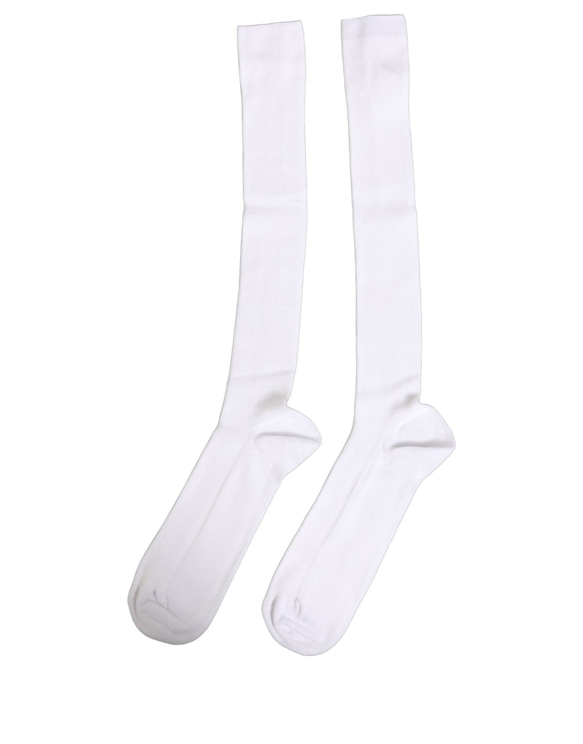 Dolce & Gabbana Men White Viscose Over The Calf Accessory Socks