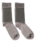 Dolce & Gabbana Gray Sequin Cotton Knit Mid Calf Accessory Socks