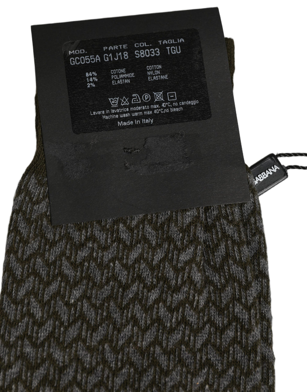 Dolce & Gabbana Dark Gray Cotton Knit Knee High Accessory Socks
