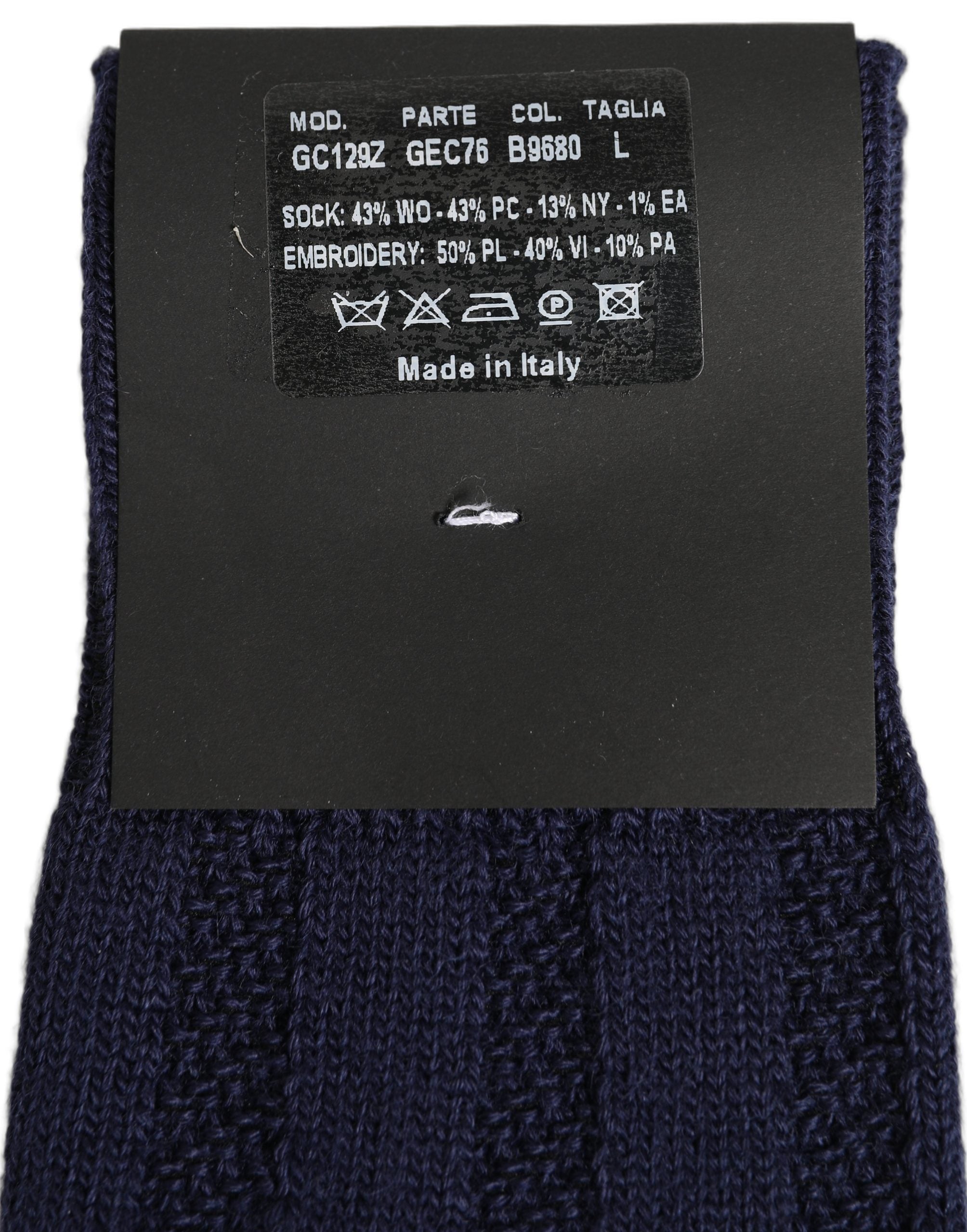 Dolce & Gabbana Navy Blue Wool Crest Logo Knee High Accessory Socks