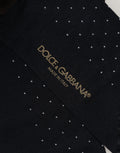 Dolce & Gabbana Men Black Cotton Polka Dot Over The Calf Socks