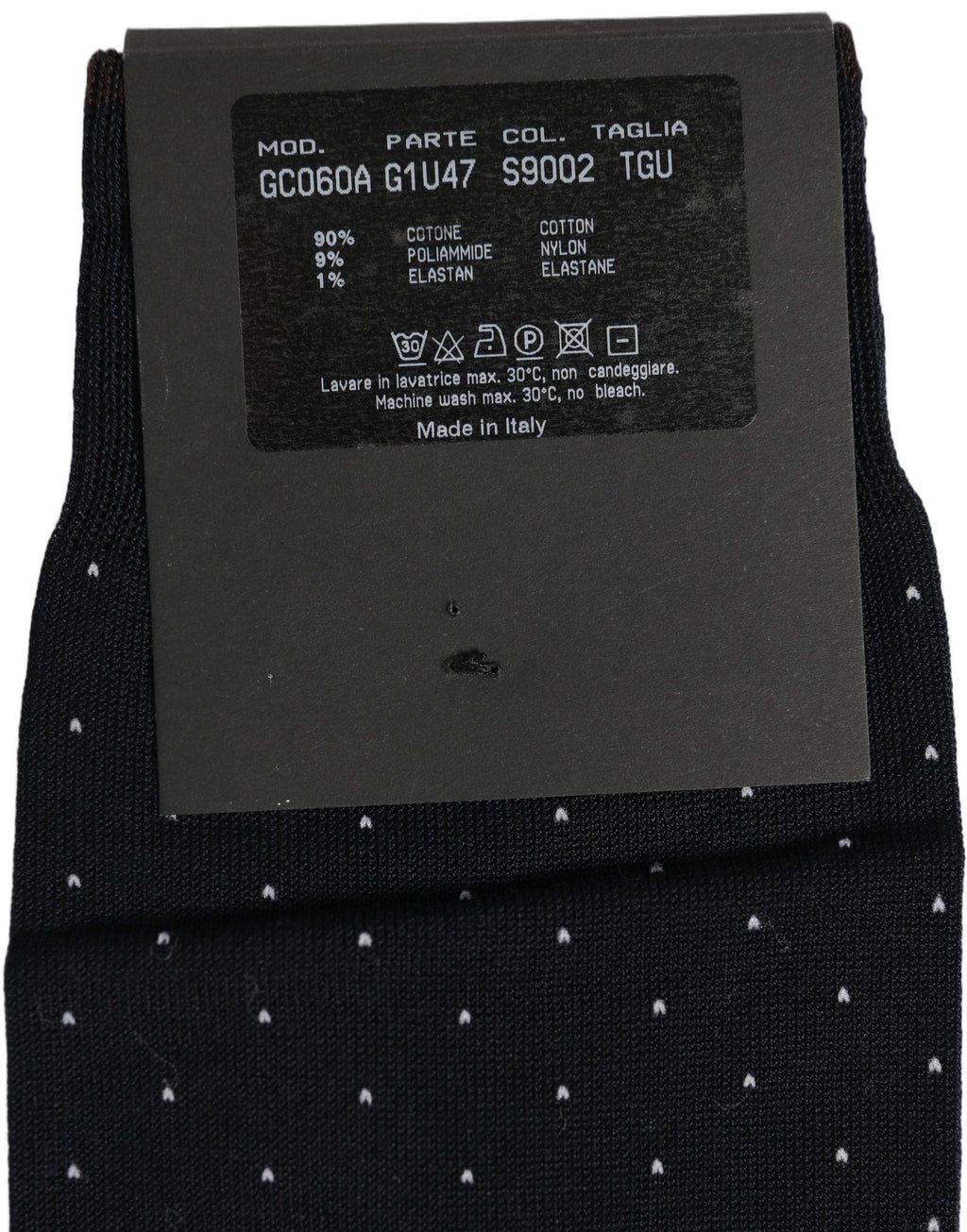 Dolce & Gabbana Men Black Cotton Polka Dot Over The Calf Socks