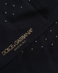 Dolce & Gabbana Men Black Cotton Polka Dot Mid Calf Accessory Socks