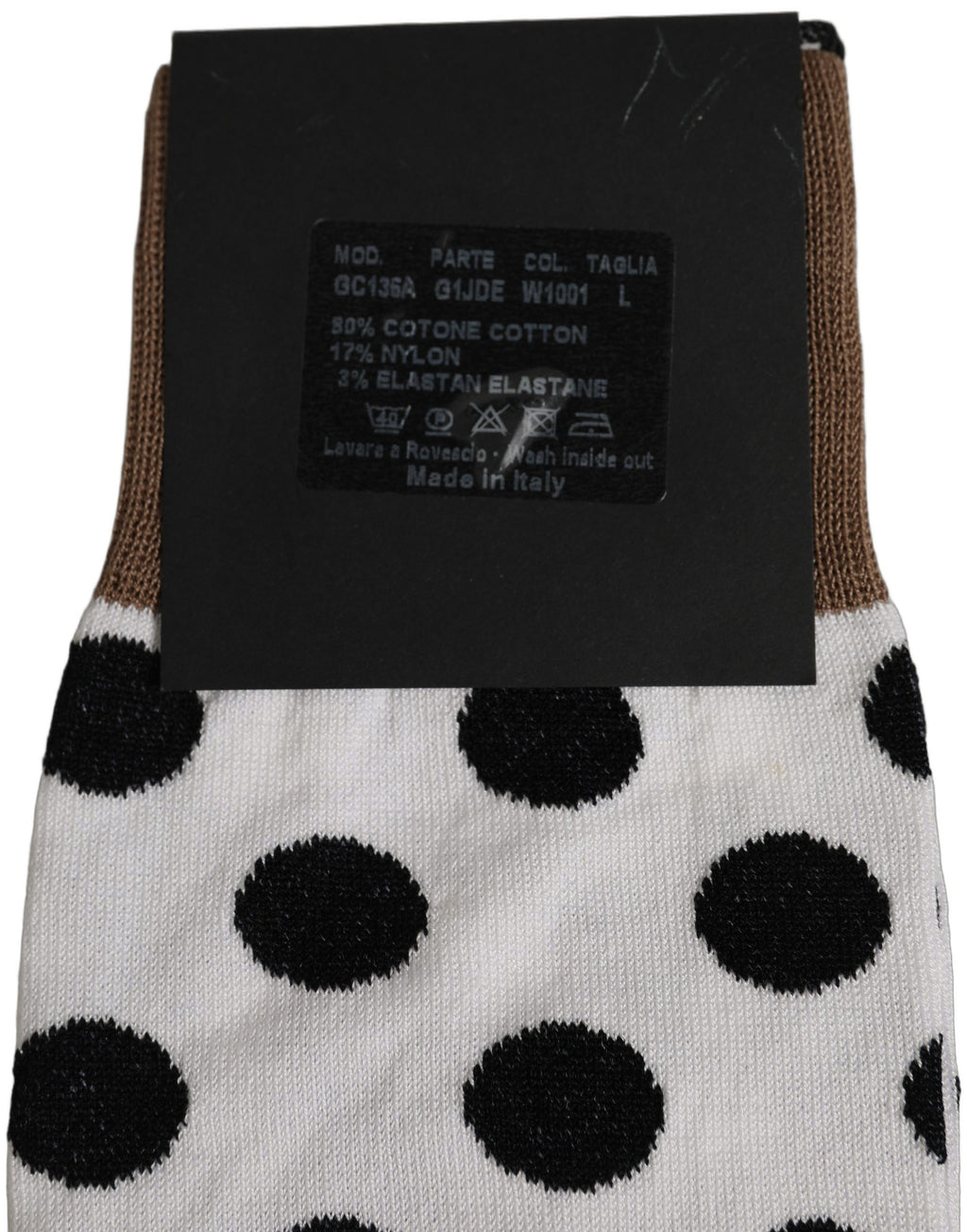 Dolce & Gabbana White Polka Dot Over The Calf Accessory Socks