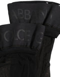 Dolce & Gabbana Black Nylon Logo Calf Long Women Accessory Socks