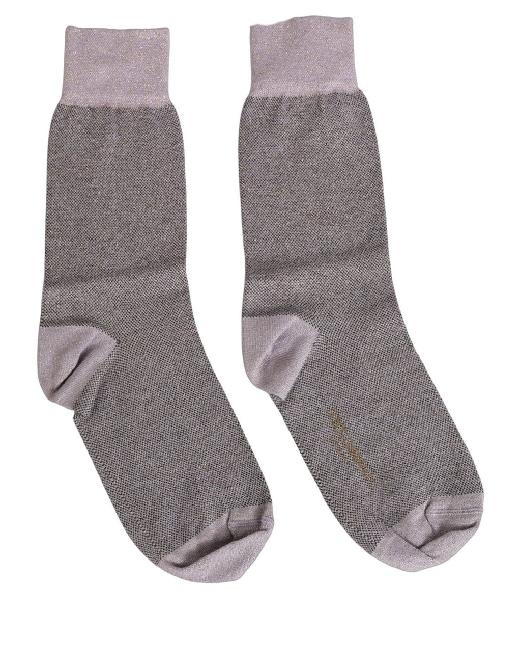 Dolce & Gabbana Charcoal Grey Logo Mid Calf Women Accessory Socks