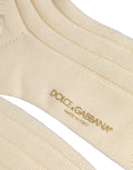 Dolce & Gabbana Beige Wool Stretch Knee High Accessory Socks