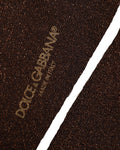 Dolce & Gabbana Dark Brown Viscose Logo Mid Calf Accessory Socks