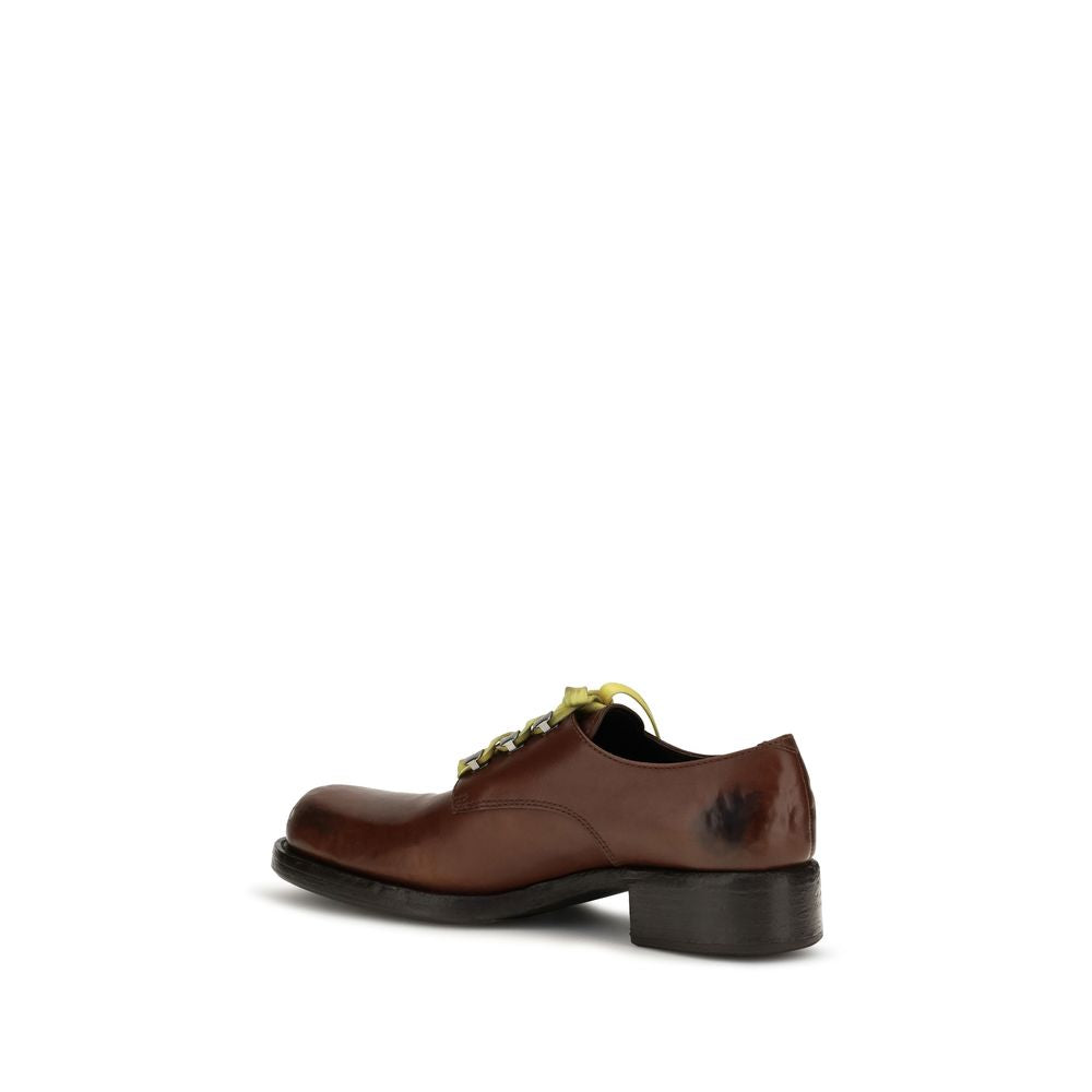 Prada Brown Calf Leather Bos Taurus Slip-On Loafers