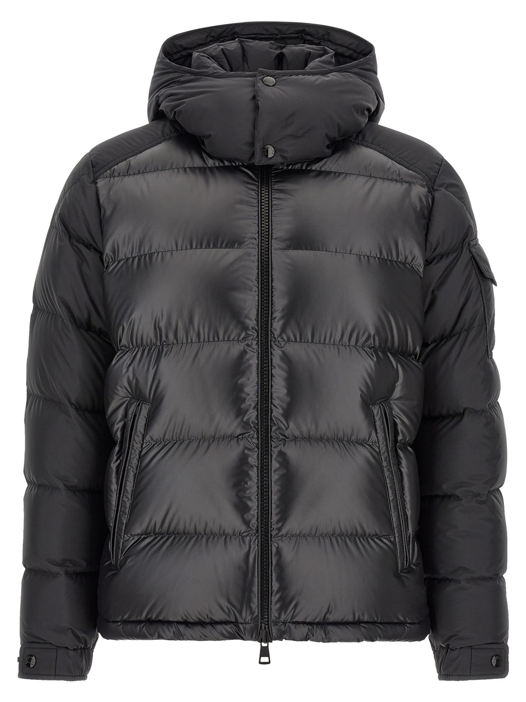 Moncler Black Polyester Full-Length Jacket