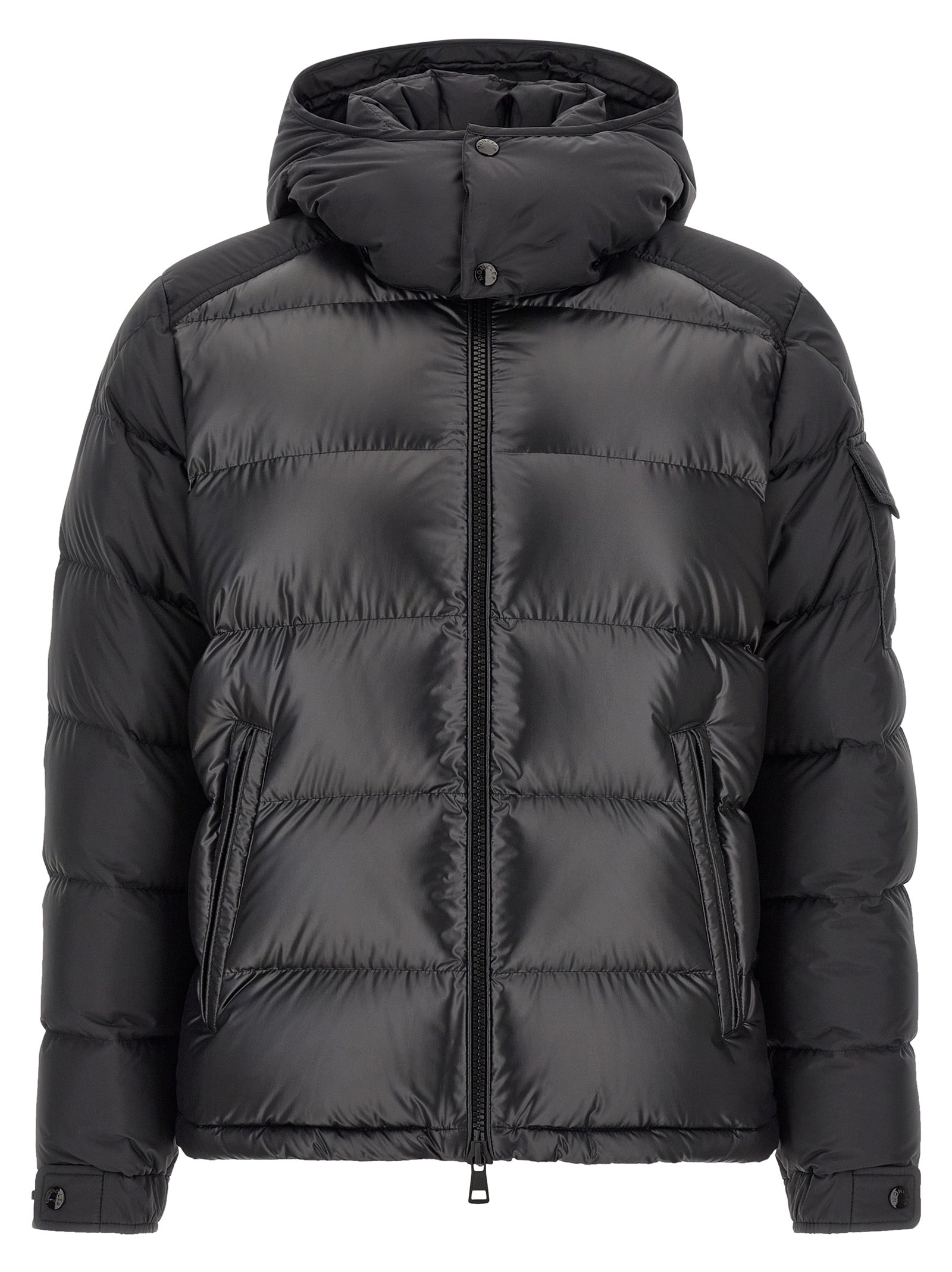 Moncler Black Polyester Full-Length Jacket
