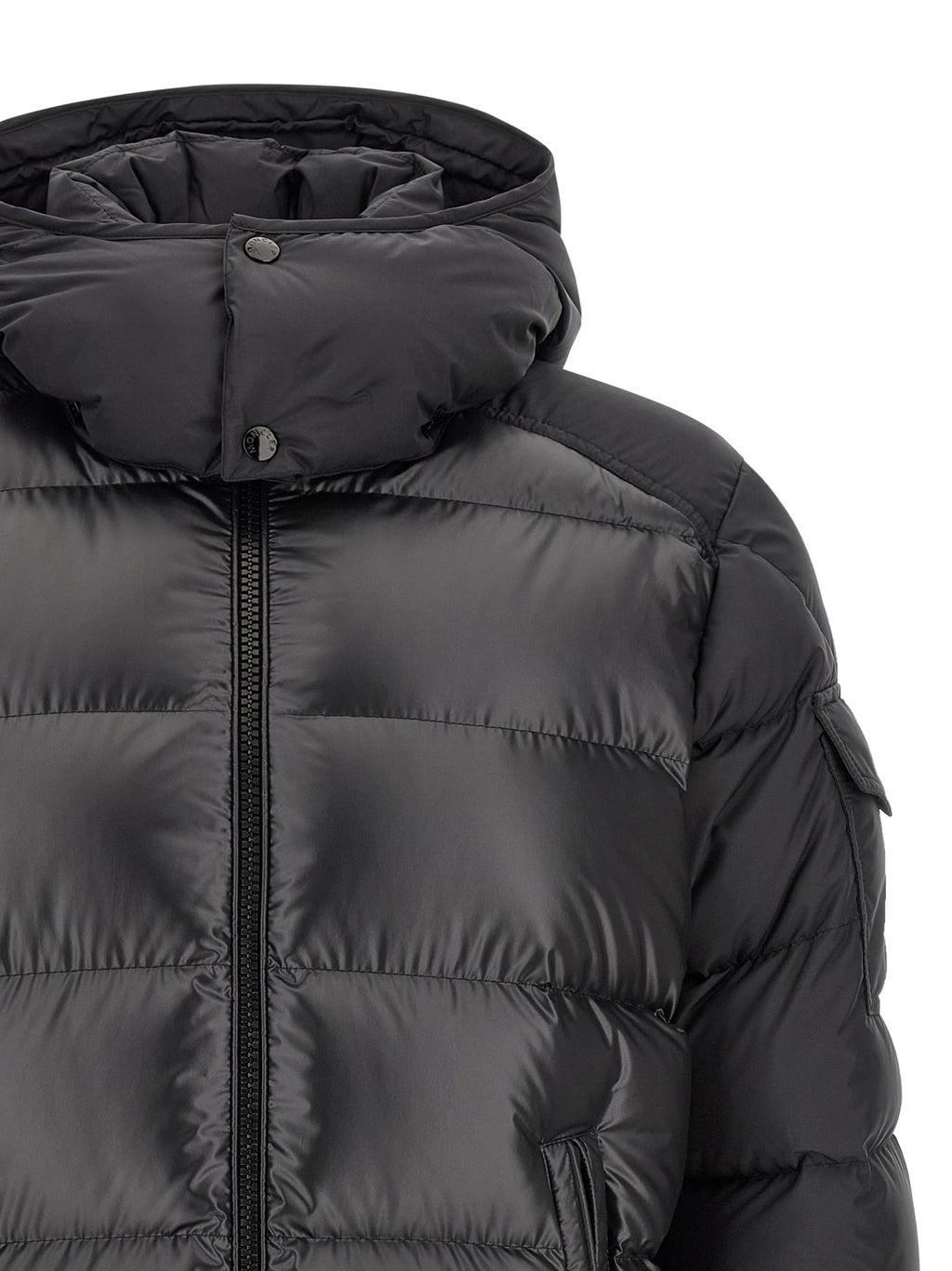 Moncler Black Polyester Full-Length Jacket