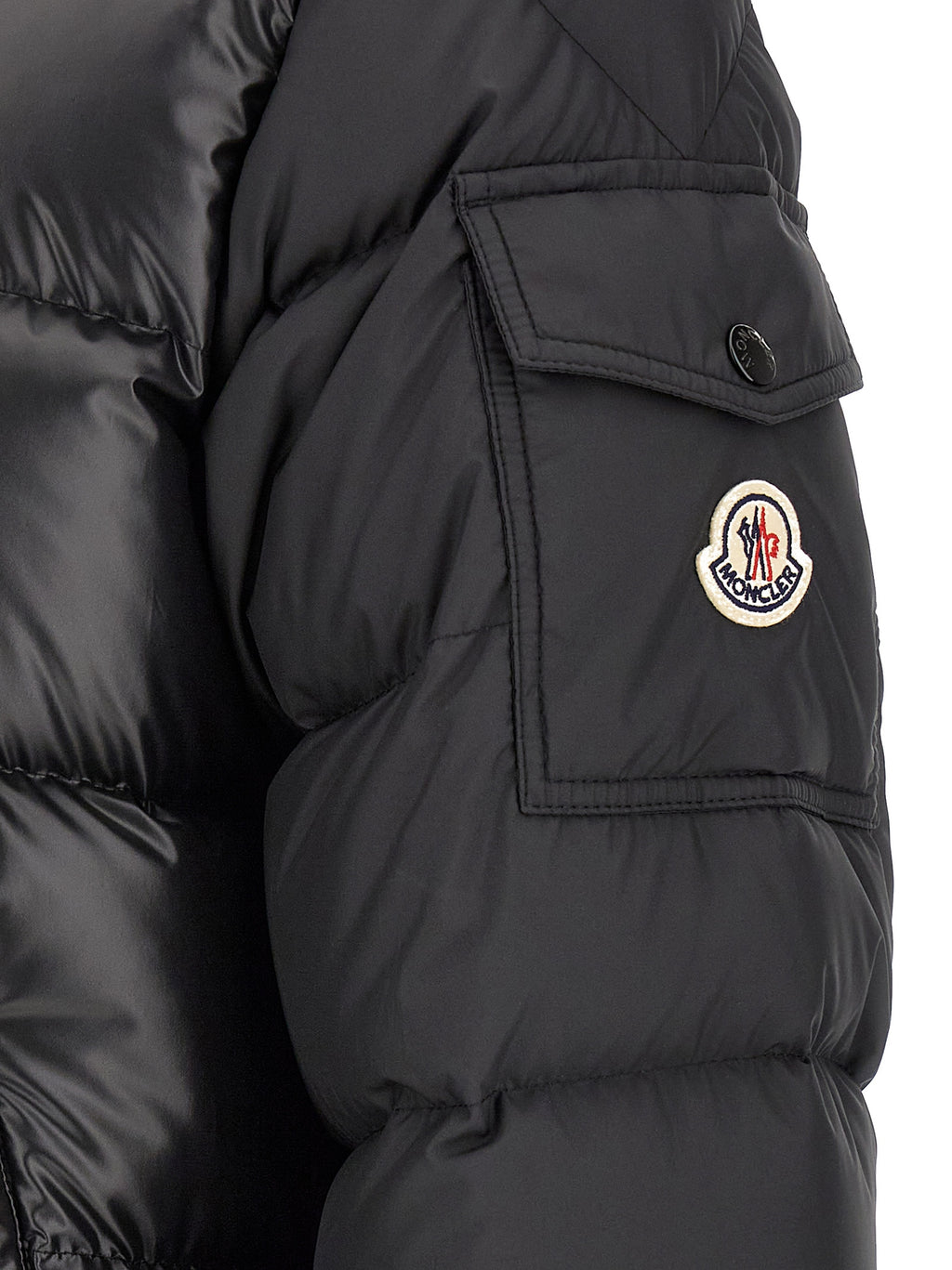 Moncler Black Polyester Full-Length Jacket