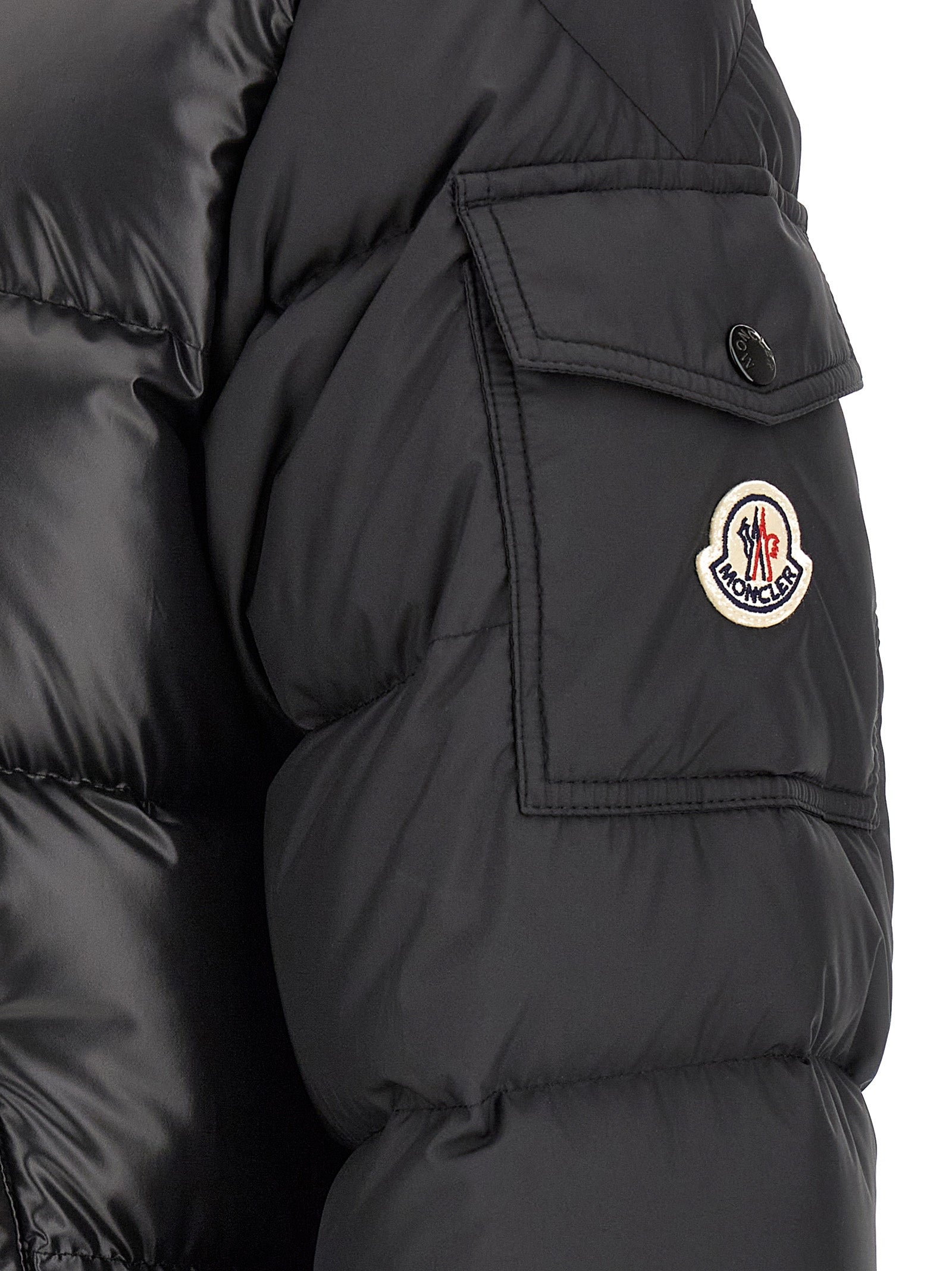Moncler Black Polyester Full-Length Jacket
