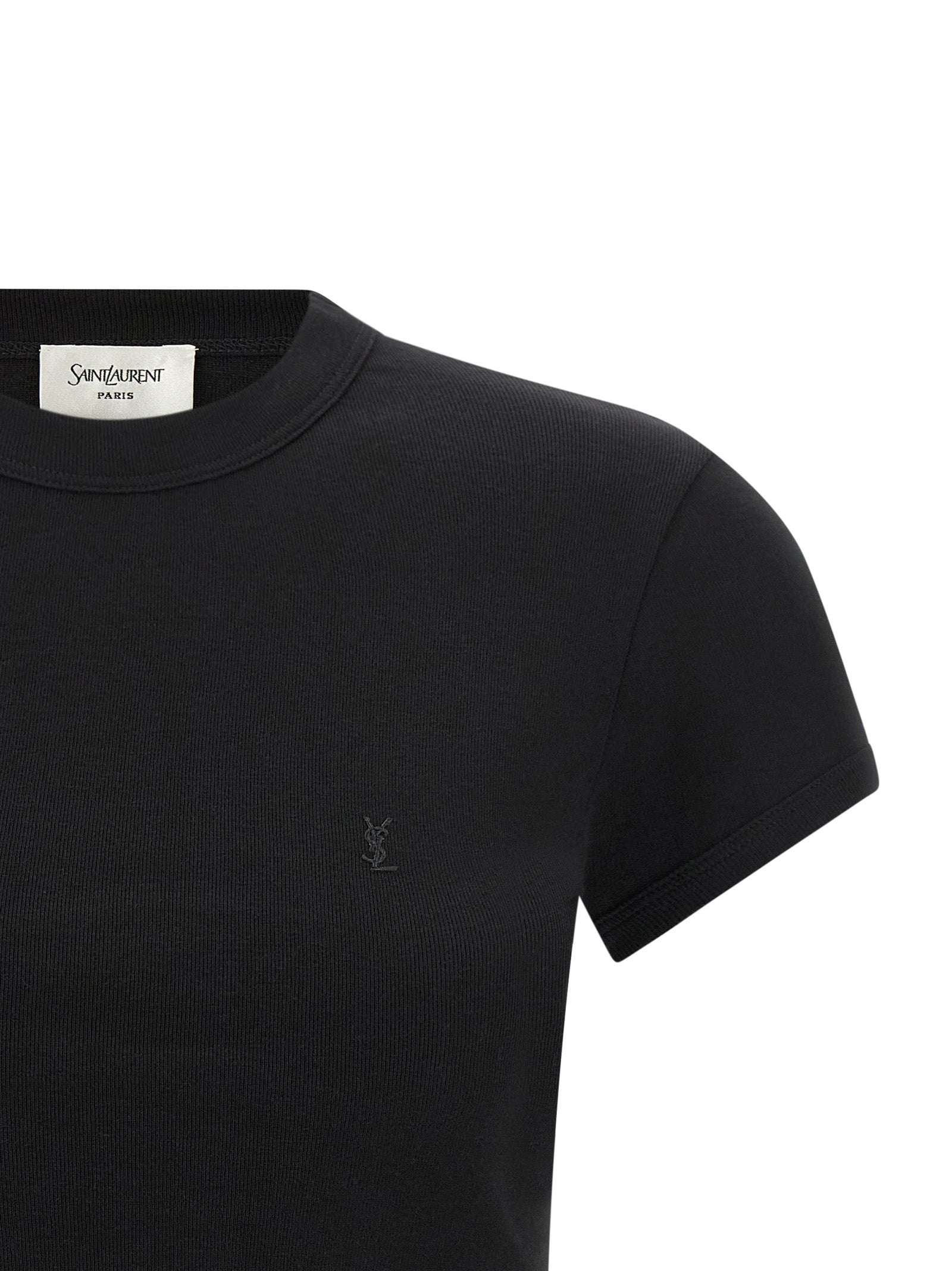 Saint Laurent Black Cotton T-Shirt