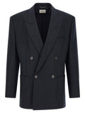 Saint Laurent Blue Wool Blazer
