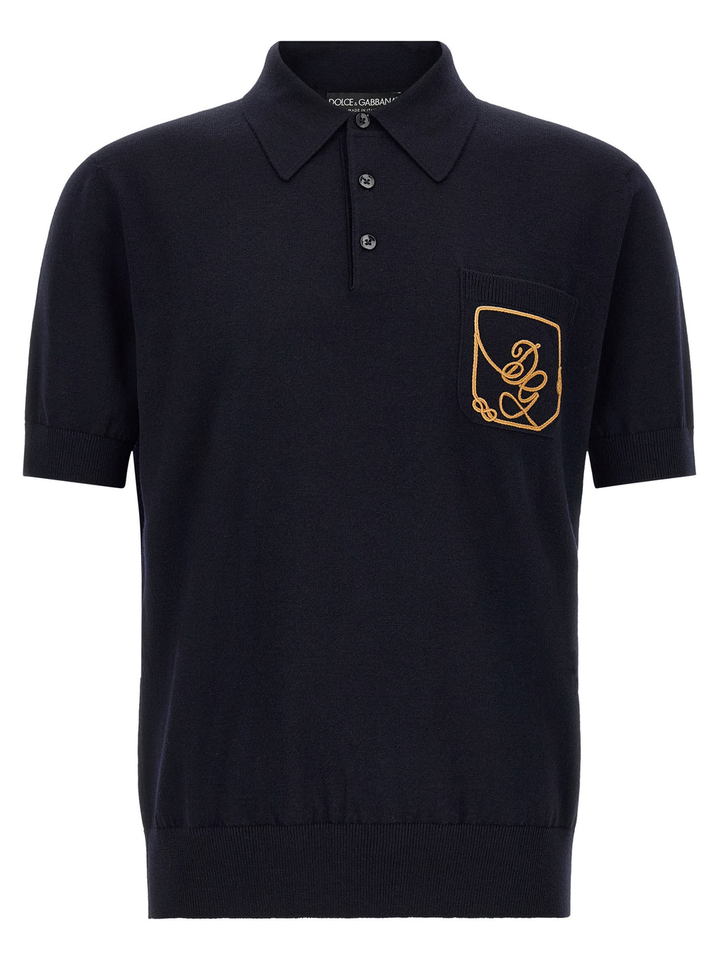 Dolce & Gabbana Blue Virgin Wool Polo Shirt