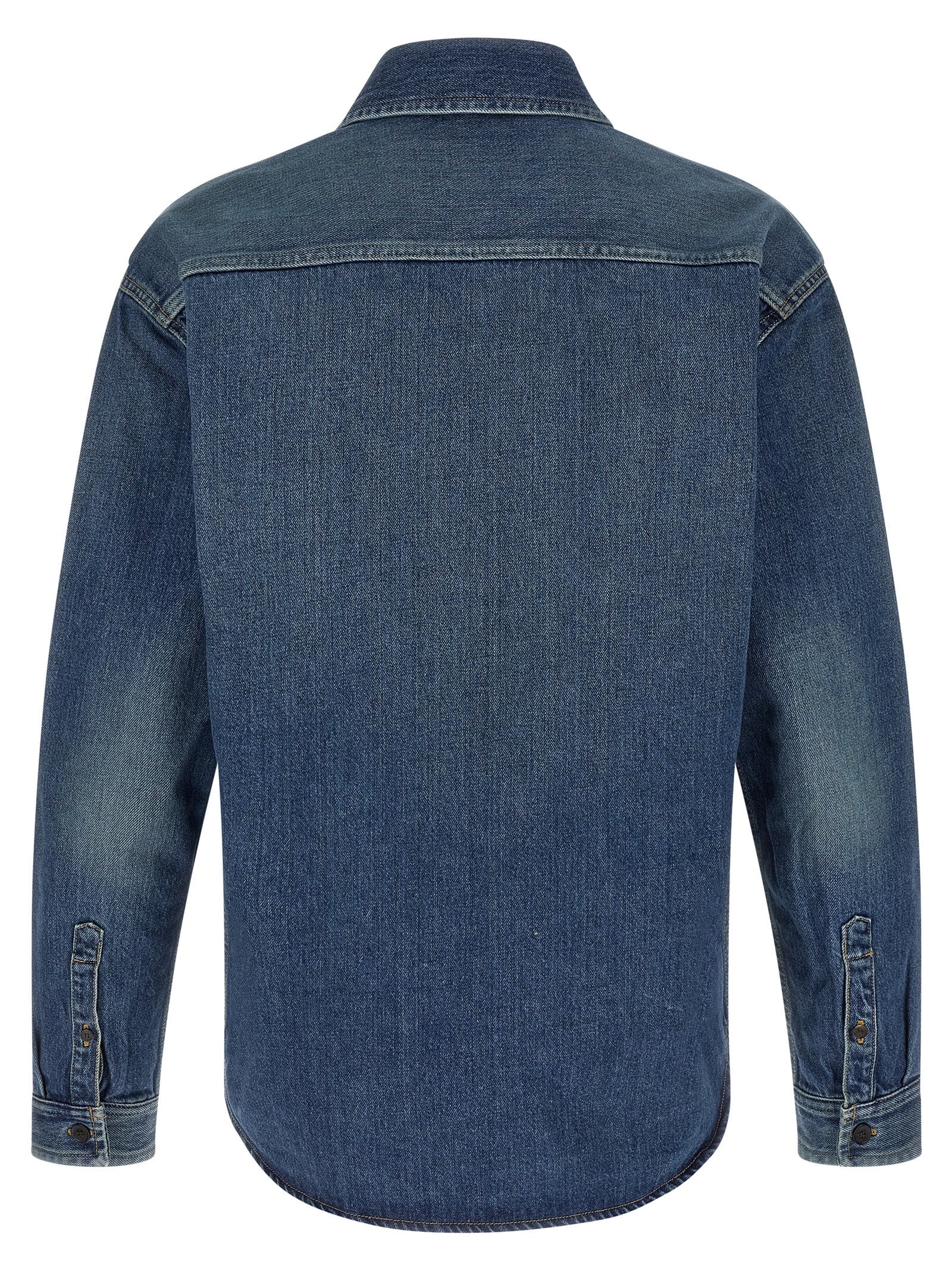 Saint Laurent Blue Cotton Blouse