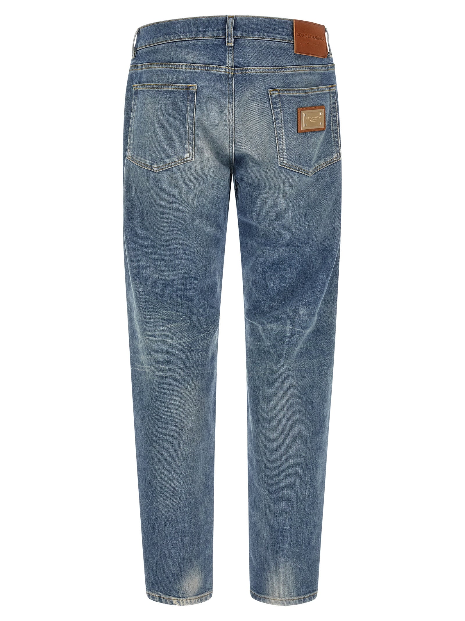 Dolce & Gabbana Blue Cotton Straight-Leg Jeans