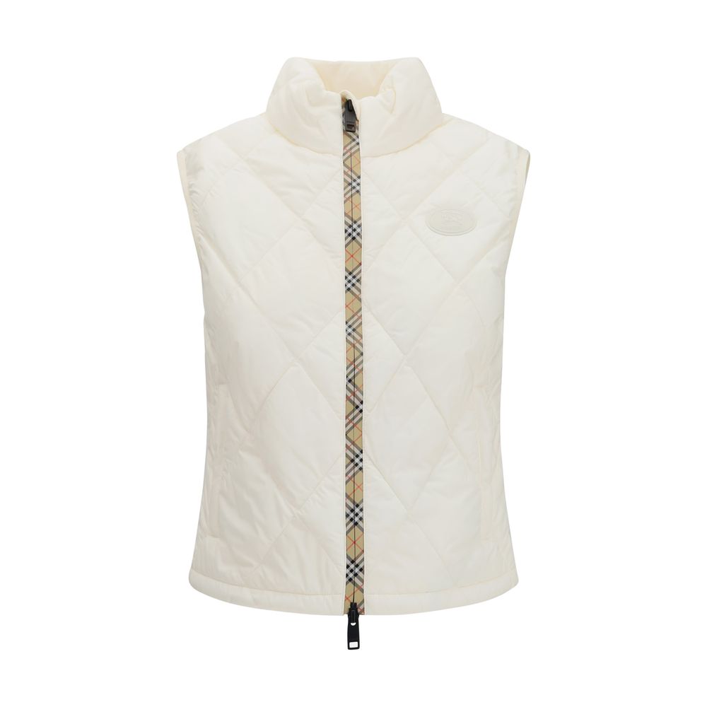 Burberry White Polyester Sleeveless Jacket