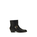 PINKO Black Calf Leather Bos Taurus Ankle Boots