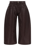 The Attico Purple Cotton Cropped Pants