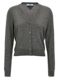 Prada Gray Virgin Wool Cardigan