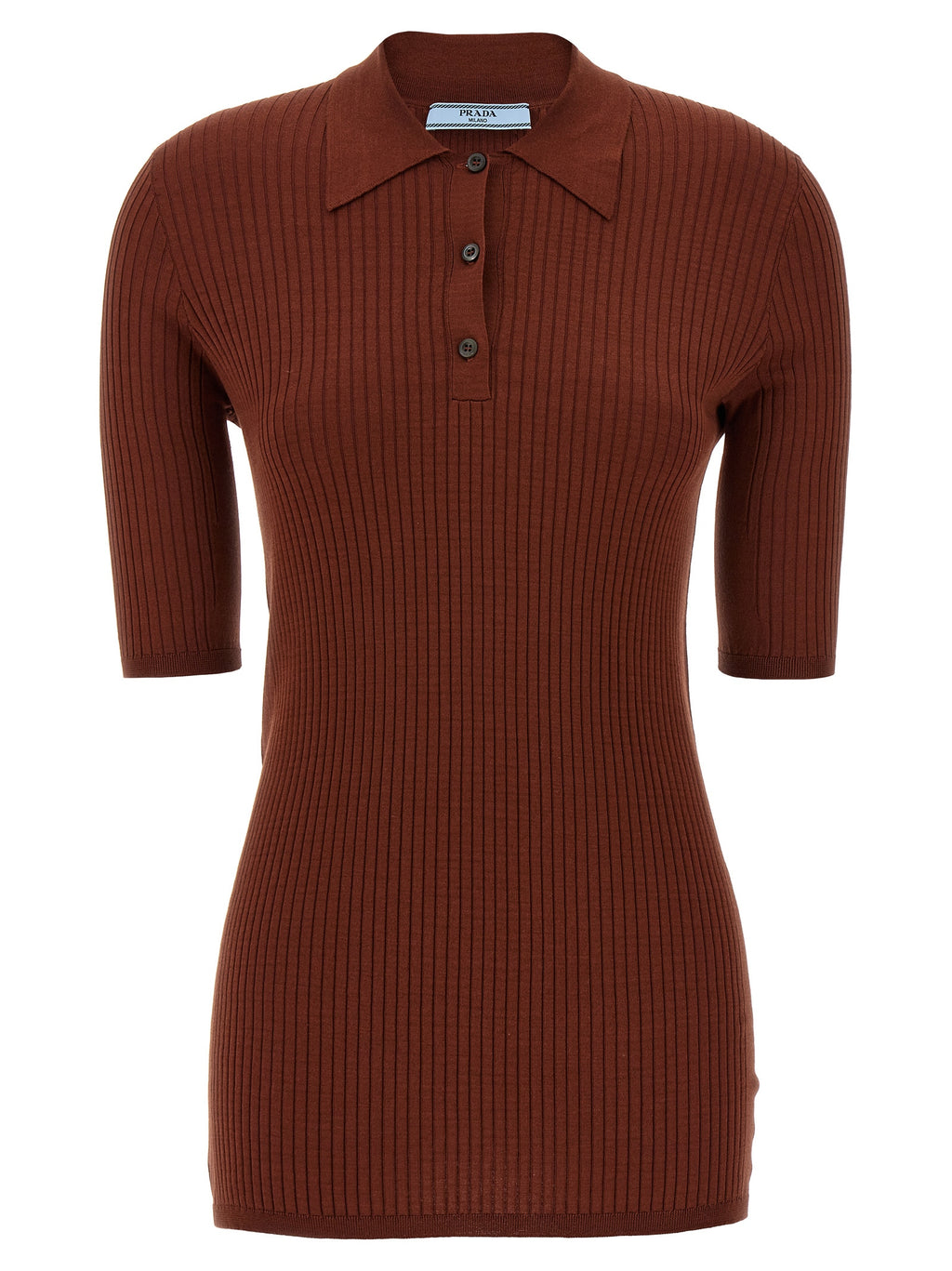 Prada Brown Cotton Polo Shirt