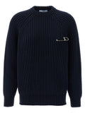 Prada Blue Virgin Wool Cardigan