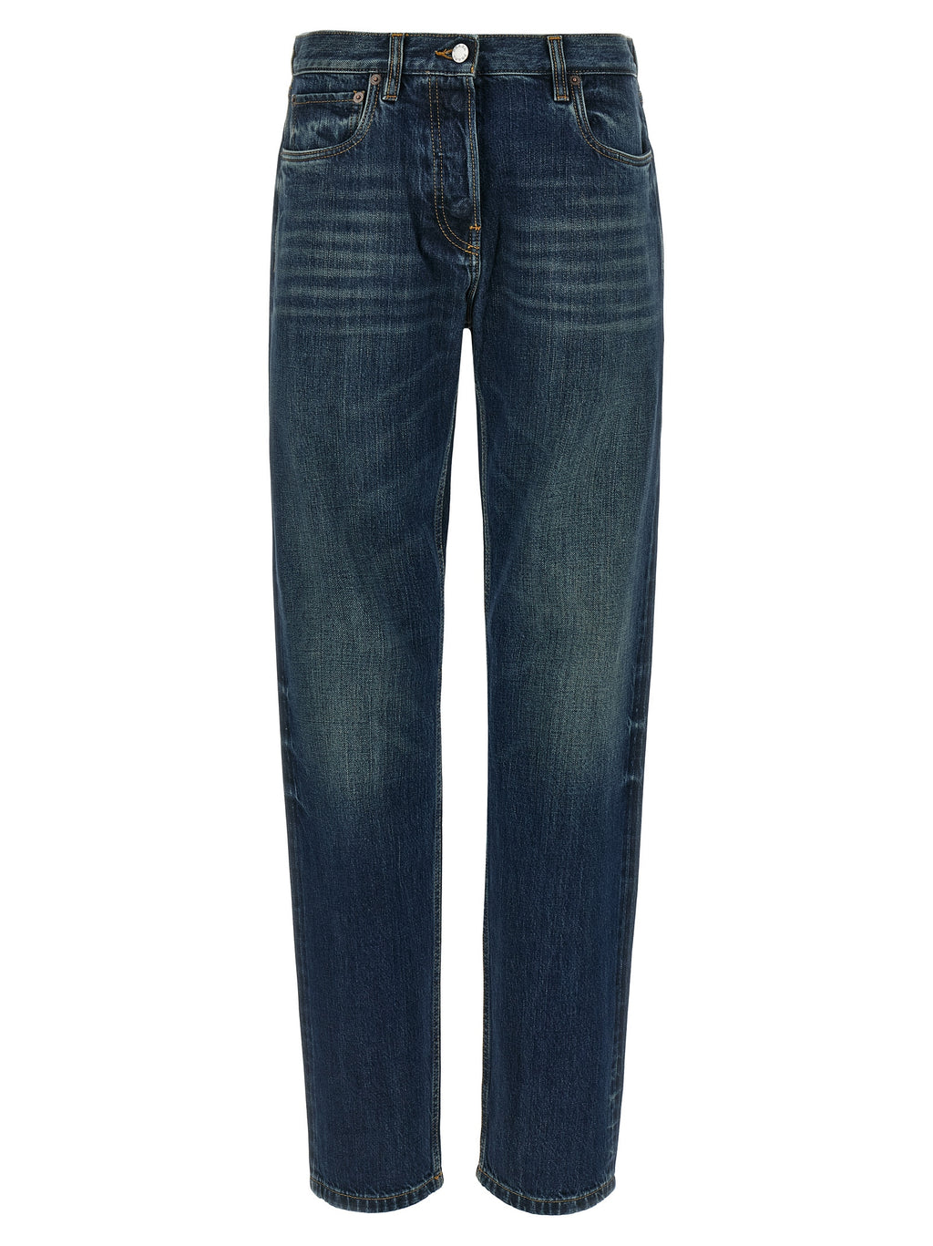 Prada Blue Cotton Straight-Leg Jeans